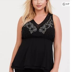 Torrid Beaded Sleeveless Peplum Top 3